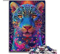 Rompecabezas psicodélico de Jaguar de 2000 Piezas para Adultos y Adolescentes, Juguete adictivo para desafiar la Inteligencia Cerebral y Decorar el hogar (70x100cm)