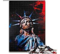 Rompecabezas psicodélico de la Estatua de la Libertad para Adultos,1000 Piezas Fabricado en cartón,diseño intrincado para Adolescentes,decoración DIY y diversión para estimular el Cerebro 1000 Piezas