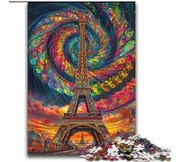 Rompecabezas psicodélico de la Torre Eiffel de 2000 Piezas para Adultos y Adolescentes Juguetes educativos, Juegos antiestrés, cumpleaños (70x100cm)