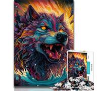 Rompecabezas psicodélico de Lobo para Adultos, 1000 Piezas, Juego Familiar difícil, antiestrés, desafío difícil, Gran Regalo y Juguete, 38x26cm