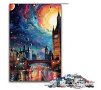 Rompecabezas psicodélico de Londres de Noche para Adultos 1000 Piezas cumpleaños para Adolescentes a Partir de 14 años 1000 Piezas (75 x 50 cm)