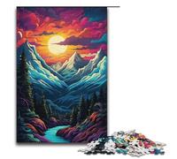 Rompecabezas psicodélico de los Alpes para Adultos 1000 Piezas Divertido Juego Familiar antiestrés desafío difícil 1000 Piezas (38 x 26 cm)