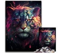 Rompecabezas psicodélico de Nebula Tiger de 1000 Piezas para Adultos de Madera Ideal para Halloween Navidad cumpleaños 1000 Piezas (75x50cm)