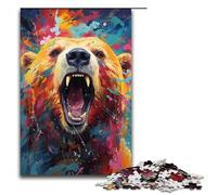 Rompecabezas psicodélico de Oso de 1000 Piezas Coloridos Rompecabezas de Madera Juegos educativos decoración del hogar 75 x 50 cm