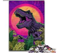 Rompecabezas psicodélico de Tiranosaurio Rex para Adultos, 1000 Piezas, Juegos educativos, decoración del hogar, Regalo de cumpleaños, Arte Mural (50x75cm)