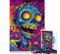 Rompecabezas psicodélico de Zombies de 1000 Piezas para Adultos Mejora la Memoria Divertido Bordes precisos Regalo de Temporada (38x52cm)