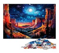 Rompecabezas psicodélico del Gran Cañón de Noche 1000 Piezas para Adultos Juego Educativo desafío Regalo de Amigo Secreto (tamaño 38 x 26 cm)