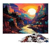 Rompecabezas psicodélico del Gran Cañón de Noche para Adultos 1000 Piezas Juguete Educativo antiestrés (38 x 26 cm)