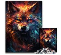 Rompecabezas psicodélicos Coloridos de Nebula Wolf para Adultos 1000 Piezas de Papel Ideal para decoración del hogar Regalo Ideal de Navidad y Año Nuevo para Adolescentes 1000 Piezas (38x26cm)