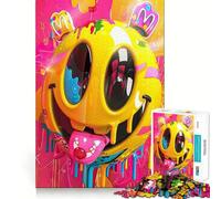 Rompecabezas psicodélicos de caritas sonrientes para Adolescentes, 1000 Piezas, para Fortalecer la Memoria, Momentos de Paz, Regalo clásico (38x52cm)