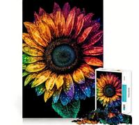 Rompecabezas psicodélicos de Girasoles para Adolescentes, 1000 Piezas, Juguete Inteligente, Tiempo Libre, Corte preciso, Regalo de Temporada 38x52cm