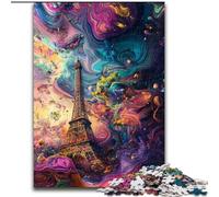 Rompecabezas psicodélicos de la Torre Eiffel para Adultos y Adolescentes Juguetes educativos, Juegos para aliviar el estrés y fomentar el Amor en Pareja tamaño 50x75cm