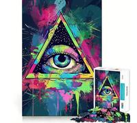 Rompecabezas psicodélicos del Ojo Que Todo lo ve para Adultos, 1000 Piezas, Juguete Inteligente, vínculo Familiar, Corte preciso, Regalo de Temporada 38x52cm