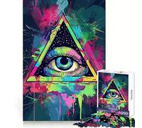 Rompecabezas psicodélicos del Ojo Que Todo lo ve para Adultos, 1000 Piezas, Juguete Inteligente, vínculo Familiar, Corte preciso, Regalo de Temporada 38x52cm