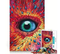 Rompecabezas psicodélicos Vibrantes,1000 Piezas,Juego de concentración Mental,Corte de precisión,Bordes Suaves,Juego para Crear Conexiones significativas (38x52cm)