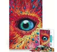 Rompecabezas psicodélicos Vibrantes de 1000 Piezas Juguete para desarrollar la Capacidad cognitiva Superficie Lisa y sin Rebabas Actividad Relajante para Grupos en Interiores (50x75cm)