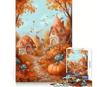 Rompecabezas Pueblo de Cabañas de Otoño de 1000 Piezas para adultosIdeal para Relajarse y Mejorar la memoriaCierre herméticoEl Mejor Regalo (50x75cm)
