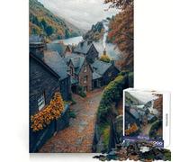 Rompecabezas Pueblo de Piedra en Otoño, 1000 Piezas para Adolescentes, Juguete para estimular la lógica, Juego Relajante, Arte de Borde Premium, Coleccionable 38x26cm