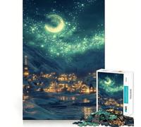 Rompecabezas Pueblo nevado de Noche para Adolescentes, 1000 Piezas, para Recordar, estimular, Relajarse, Corte Suave, Regalo Elegante (50x75cm)