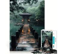 Rompecabezas Puente de Piedra en Bosque brumoso para Adultos, 1000 Piezas, Juguete para ejercitar la Mente, Divertido, Corte de precisión, 38x26cm