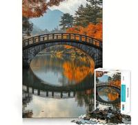 Rompecabezas Puente de Piedra en Otoño, 1000 Piezas para Adolescentes, Juguete para Pensar y reflexionar, diversión Tranquila, Corte preciso, 38x26cm