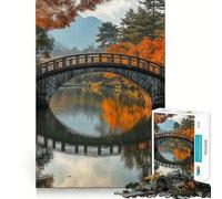 Rompecabezas Puente de Piedra en Otoño para Adolescentes 1000 Piezas Juguete de Lógica Mental Antiestrés Corte Firme Regalo de Deseos de Papá Noel 50x75cm