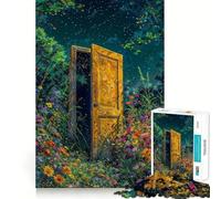 Rompecabezas Puerta Abierta en un Campo de Flores de 1000 Piezas para Adolescentes Desarrolla la Capacidad Mental y es Ideal para Disfrutar en Familia Bordes precisos Regalo Memorable (50x75cm)