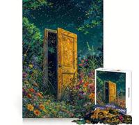 Rompecabezas Puerta Abierta en un Campo de Flores de 1000 Piezas para Adolescentes Desarrolla la Capacidad Mental y es Ideal para Disfrutar en Familia Bordes precisos Regalo Memorable (50x75cm)