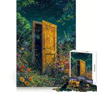 Rompecabezas Puerta Abierta en un Campo de Flores para Adultos, 1000 Piezas, de lógica Fina, Juguete Casual y Relajante, con Bordes limpios, Pieza de Arte (38x52cm)