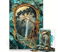Rompecabezas Puerta Antigua de Oro,1000 Piezas,Juego de ingenio,Piezas de Ajuste, Actividad Nocturna para Toda la Familia (38x26cm)