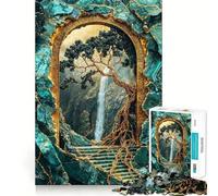 Rompecabezas Puerta Antigua de Oro 1000 Piezas Juego de lógica y Pensamiento Experto en Corte Artesanía Tiempo de Tranquilidad Ejercicio Mental en casa (50x75cm)