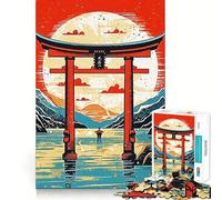 Rompecabezas Puerta Antigua en Japón de 1000 Piezas Juego de concentración Mental Corte de precisión Bordes Lisos Actividad Absorbente para Noches tranquilas (50x75cm)