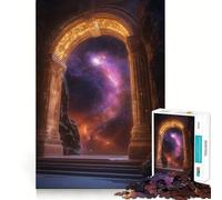 Rompecabezas Puerta Cósmica Antigua,1000 Piezas,Juego de Habilidad Mental,Piezas de Ajuste, Actividad Nocturna para Toda la Familia (50x75cm)