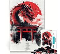 Rompecabezas Puerta del Dragón Rojo para Adultos, 1000 Piezas, Grupo de Habilidad Mental, Joy, Calidad, Borde, Colección Artística (50x75cm)