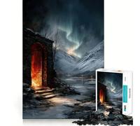 Rompecabezas Puerta Mística al Paisaje Invernal para Adolescentes, 1000 Piezas, Mejora la Memoria, Relajante, Divertido, Ensamblaje, (38x26cm)