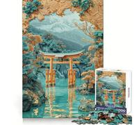 Rompecabezas Puerta Torii Mística para Adultos, 1000 Piezas, Juguete Intelectual, Diversión Pacífica, Corte Preciso, Lista de Deseos de Santa Claus (50x75cm)