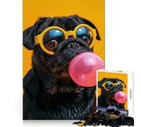 Rompecabezas Pug Bubblegum de 1000 Piezas para Adolescentes Juguete para desarrollar la Mente Diseño Divertido y Relajante armar (38x26cm)