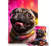 Rompecabezas Pug Fiesta para Adultos, 1000 Piezas, sólido, de lógica, Simple, Divertido, Corte de precisión, (38x26cm)