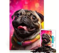 Rompecabezas Pug Fiesta para Adultos, 1000 Piezas, sólido, de lógica, Simple, Divertido, Corte de precisión, (50x75cm)
