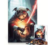 Rompecabezas Pug Monk de 1000 Piezas Juguete para desarrollar la Mente y Relajarse Pieza de colección de Arte con Corte de precisión (50x75cm)