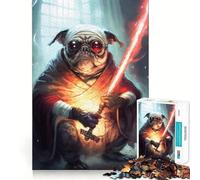Rompecabezas Pug Monk de 1000 Piezas Juguete para desarrollar la Mente y Relajarse Pieza de colección de Arte con Corte de precisión (50x75cm)
