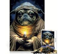Rompecabezas Pug Monk de 1000 Piezas para Adolescentes Rompecabezas Memory Lift Light Relax Image Assembly (50x75cm)