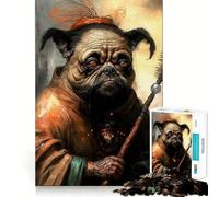 Rompecabezas Pug Monk de 1000 Piezas para Adultos, desafío Mental, Juguete Divertido y de Calidad, (38x26cm)