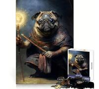 Rompecabezas Pug Monk de 1000 Piezas para Adultos, Juguete cognitivo para Fortalecer los Lazos afectivos, Ideal para armar y Crear un vínculo con tu Pareja Artículo de Santa Claus (38x26cm)