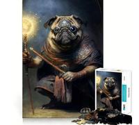 Rompecabezas Pug Monk de 1000 Piezas para Adultos, Juguete cognitivo para Fortalecer los Lazos afectivos, Ideal para armar y Crear un vínculo con tu Pareja Artículo de Santa Claus (38x26cm)