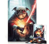 Rompecabezas Pug Monk de 1000 Piezas para Adultos Regalos para Mejorar la Memoria y Relajarse Corte Premium Sorpresa cálida (38x26cm)