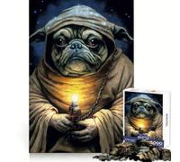 Rompecabezas Pug Monk para Adolescentes, 1000 Piezas, para Fortalecer la Memoria, Tiempo de Paz, Regalo clásico (38x26cm)