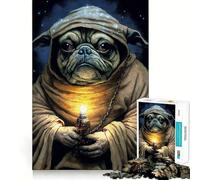 Rompecabezas Pug Monk para Adolescentes, 1000 Piezas, para Fortalecer la Memoria, Tiempo de Paz, Regalo clásico (38x26cm)