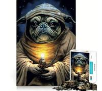 Rompecabezas Pug Monk para Adultos, 1000 Piezas, estimula la Memoria, Entretenimiento, precisión, Bordes, Bonito Regalo (38x52cm)