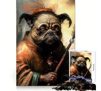 Rompecabezas Pug Monk para Adultos, 1000 Piezas, Rompecabezas Mental, Juego Lento, Disfruta del Montaje de imágenes, (38x52cm)